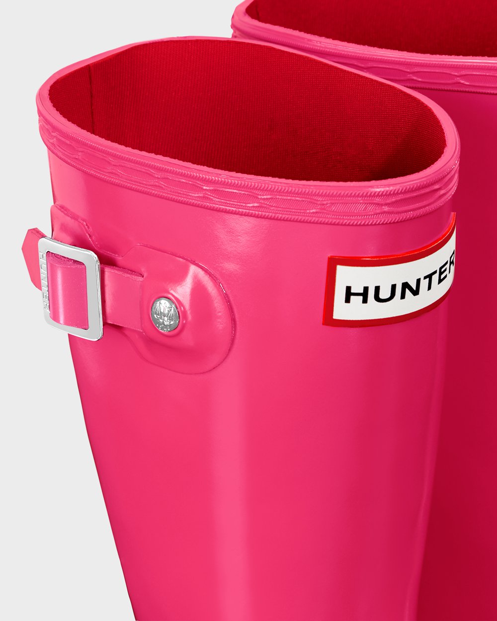 Hunter Original Big Gloss Rain Boots - Clearance Sale Kids Light Pink - HYODAZ504